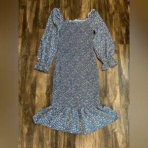 Elegant Blue Floral Women's Blouse